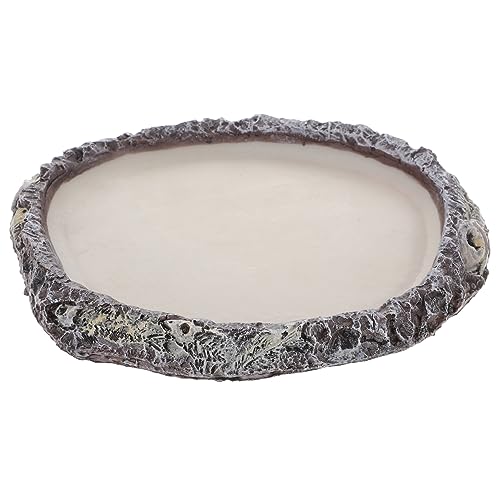 Happyyami Reptilien Futter Und Wasserschale Langlebigem Resin Für Eidechsen Und Schildkröten Leicht Zu Reinigen Mit Flacher Gegen Auslaufen Dekorativ Für Terrarien von Happyyami