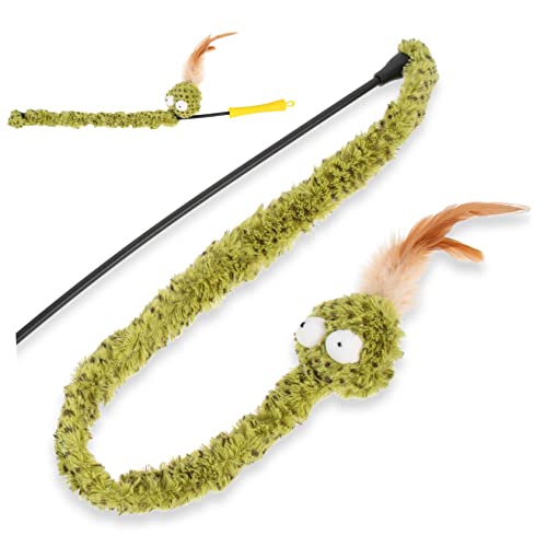 Happyyami 1stück Interaktives Katzenspielzeug Mit Snake-Design Lustiger Katzenangel Für Indoor-Spiel Aktivität Ihrer Katze Leicht Und Tragbar Für Stundenlangen Spaß von Happyyami