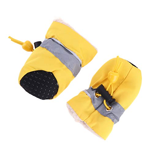 Happyyami Dicke Plüsch-hundeschuhe – Regenstiefel für Hunde Pfotenschutz Bequeme Hunde-spaziergängerschuhe Warm Elastisch Verstellbar Schlichtes Design Größe 6 Gelb Happyyami Dicke Plüsch-hundeschuhe – Regenstiefel für Hunde Pfotenschutz Bequeme Hunde-spaziergängerschuhe Warm Elastisch Verstellbar Schlichtes Design Größe 6 Gelb von Happyyami