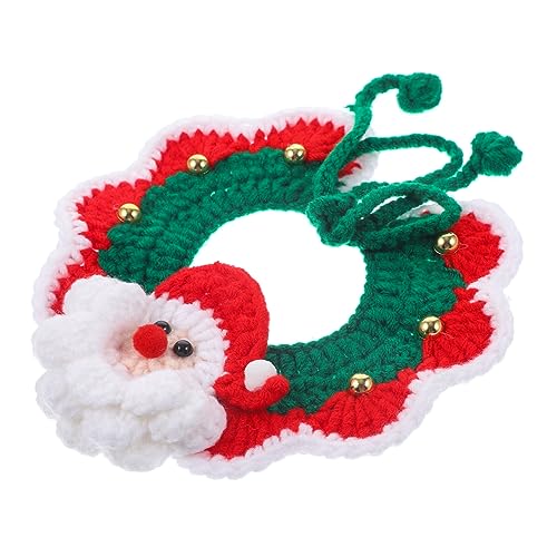 Happyyami Strickhalsband Für Katzen Bequemer Katzen-Hunde-schal Katze Weihnachtsschal Katzen-weihnachtskostüme Hund Gestrickte Krawatten Kostüm Für Kleidungsset Milch Baumwolle Haustier Hund von Happyyami