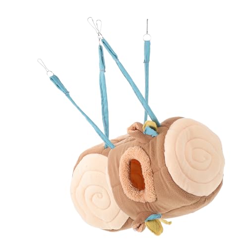 Happyyami Stumpf Nest Meerschweinchen Versteck Kaninchen Vlies Zwerghamsterkäfig Futterspender Plüsch Hängendes Hamsternest Versteck Für Meerschweinchen in Der Ecke Heu Hund Baumwolle Brown von Happyyami