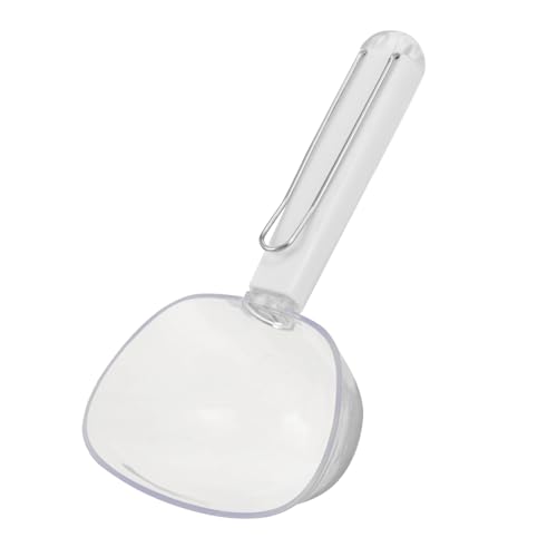 Happyyami Tierfutterlöffel Haustier Tasse züchten Haustierbedarf Haustierfutterschaufel Futterlöffel für Haustiere Schaufel zum Füttern von Haustieren Waage für Katzenfutter Plastik Weiß von Happyyami