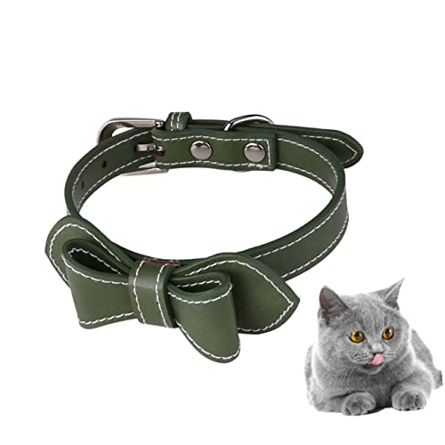 Happyyami PET-Pu-Kragen welpenhalsband Kitten Halsband für Hunde Katzen Choker-Kette Hundehalsbänder Basic Haustierzubehör PU-Hundehalsband Krawatte von Happyyami