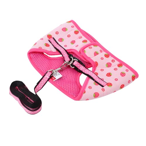 Happyyami Traktionsgeschirr-Set hundegurt hundelaufband Hundezubehör Hundeschlingen für mittelgroße Hunde Leine für Hunde und kleine Haustiere Hundeleine mit Erdbeermuster Polyester Happyyami Traktionsgeschirr-Set hundegurt hundelaufband Hundezubehör Hundeschlingen für mittelgroße Hunde Leine für Hunde und kleine Haustiere Hundeleine mit Erdbeermuster Polyester von Happyyami