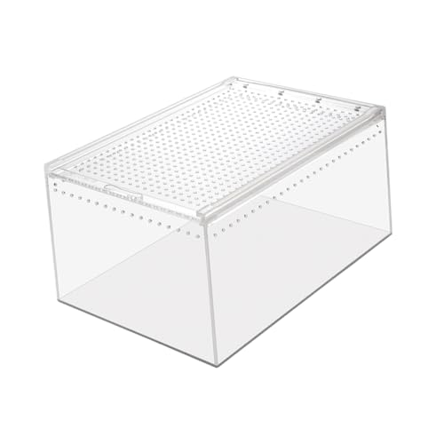Happyyami Haushaltsschlangenkäfig Transparente Multifunktionsbox für Reptilien Sicheres Acrylmaterial mit Belüftung für Geckos Spinnen und Wetterbeständig und Geruchsneutral von Happyyami