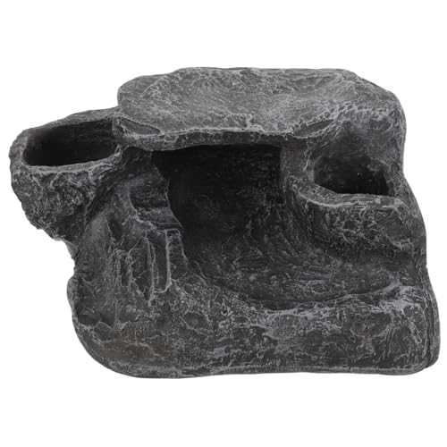 Happyyami Turtle Tank Klettern Und Schwimmendes Schildkrötendock Reptilien Sonnenplattform Für Schildkröten Verschleißfestes Schildkrötenbecken Panzerschildkrötenrampe Harz Dark Grey von Happyyami