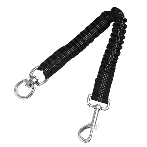 Happyyami Reflektierende Hunde-verlängerungsleine Canicross-Leine Hundespaziergang Schwarzes Nylon Für Bis Mittelgroße Hunde Wetterfest von Happyyami