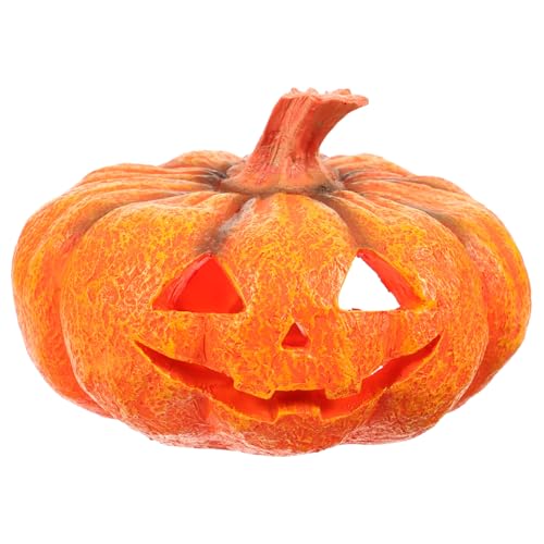 Happyyami Versteckloch für Reptilien Crested Gecko verstecken Reptilien Höhle Kokoshaut künstliche kürbisse Pumpkin Decor Haustier versteckte Höhle Versteck der Kürbisschildkröte Harz Orange von Happyyami