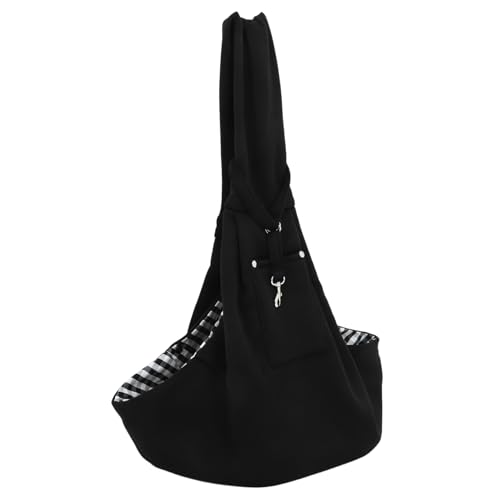 Happyyami Verstellbare Tragetasche für Hunde und Katzen Sicher Atmungsaktiv für Outdoor Aktivitäten Schwarz mit und Mesh Elementen von Happyyami