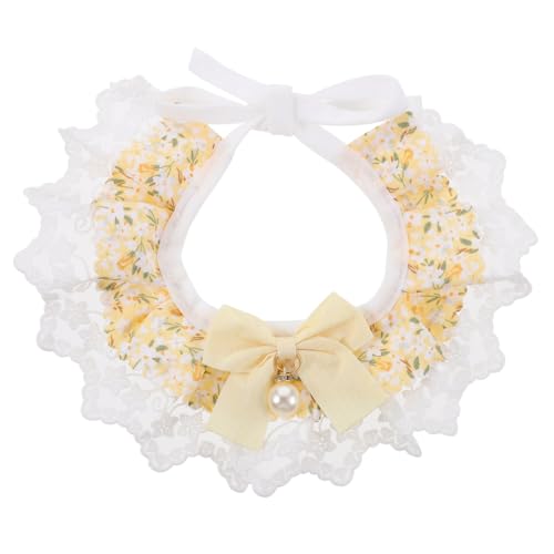 Happyyami Niedliches Haustier-spitzenhalsband Mit Blumenmuster Dekoratives Kätzchenhalsband Bequem Und Leicht Für Katzen von Happyyami