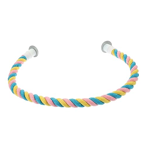 Happyyami Vogel Sitzstange Aus Baumwollseil Robuste Kletterplattform Für Papageien Und Sittiche Als Spielzeug Für Vogelkäfige Fördert Aktivität Und Gesundheit Mit Bunten Farben von Happyyami