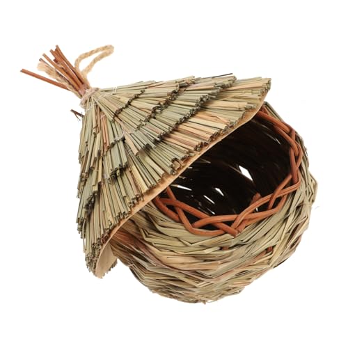 Happyyami Papagei Nistplatz Lebensraum Woven Stroh Vogel Garten Decor Multi-funktionale Vogel Käfig Happyyami Papagei Nistplatz Lebensraum Woven Stroh Vogel Garten Decor Multi-funktionale Vogel Käfig von Happyyami