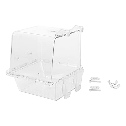 Happyyami Parrot Bird Bath Für Käfige Transparente Und Tragbare Vogelbadewanne Mit Haken Geeignet Für Wellensittiche Kanarienvögel Und Andere Kleine Vögel Langlebig Und Praktisch von Happyyami