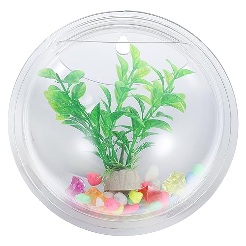 Happyyami Wand Goldfischglas Teich Dekorationen für Aquarien Brunnen Blumentöpfe drinnen Makramee Luft acrylvasen wandverkleidung Home Decor pflanzentopf hausdeko Kleine Acrylvase Acryltank von Happyyami