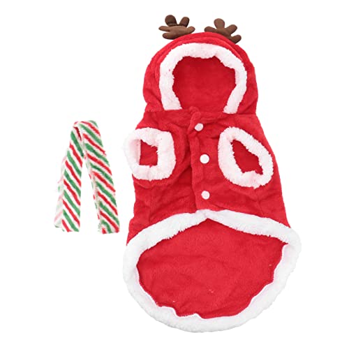 Happyyami 1satz Weihnachtlicher Hundemantel Mit Halsband Kuschelige Weihnachtskleidung Für Hunde Perfektes Weihnachtskostüm Für Festliche Anlässe Einfarbig Mit Rentier-Design von Happyyami