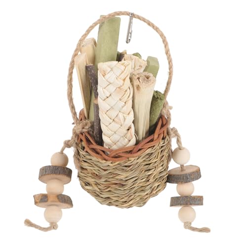 Happyyami Hamster Kauspielzeug Aus Natürlichem Heu Teiliges Für Nager Fördert Zahngesundheit Und Verdauung Für Meerschweinchen Chinchillas Und Hasen von Happyyami