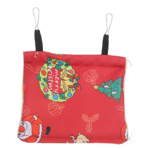 Happyyami Zeltbett für Haustiere Weihnachtshamsterhaus Weihnachts-Chinchilla-Bett Hamsterhütte vogelkäfig zubehör vogelzubehör für käfig Vogel Winterkäfig Vogel Winterhängematte Baumwolle von Happyyami