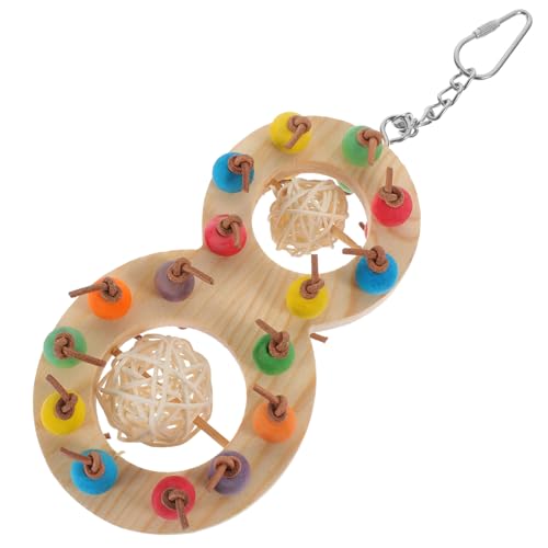 Happyyami Parrot Kauspielzeug Aus Rattan Für Nymphensittiche Hängendes Holzspielzeug Für Vögel Sicher Kauen Und Spielen Für Vogelkäfige Und Transportboxen von Happyyami