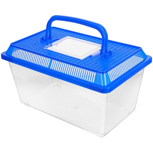 Happyyami Zucht Kasten für Schildkröten Reptilienträger Plattform Fisch schildkröten zubehör schildkröten Aquarium Futtertank für Schildkröten Zuhause Schildkrötenlebensraum Plastik Sky-Blue von Happyyami