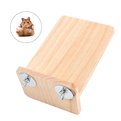 Happyyami hölzerne Plattform Nagetierkäfig Spielzeug Kleintierkäfig kleine Tierplattform Eichhörnchen-Sprungplattform Hamsterspielzeug Plattform für Hamster Plattformbett Bambus von Happyyami