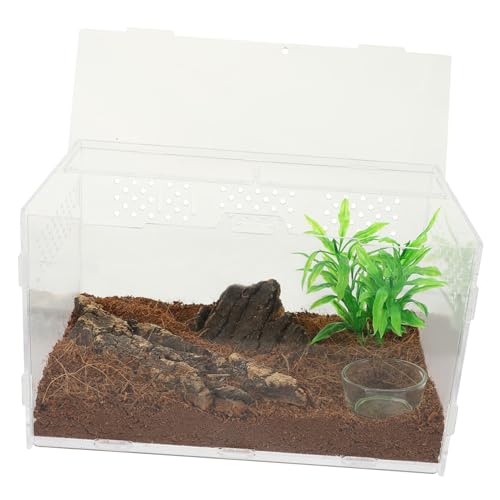 Happyyami Terrarium Für Reptilien Klare Zuchtbox Für Kleine Reptilien Spinnen Und Transparente Aufbewahrungslösung Teiligem Zubehör von Happyyami