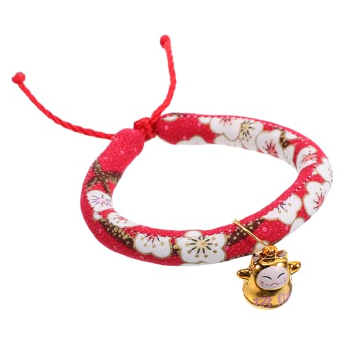 Katzenhalsband Kätzchen Katzenhalter -Clown- federnd Katzenabdeckung Kragen katzenhalsbänder Haustierzubehör für Katze Baumwolle rot Happyyami von Happyyami