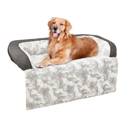HapyClaw Calming Dog Couch Bed Mat, 104 x 94 cm, wasserdicht, flauschiger Sofabezug, Möbelschutz mit Griff, abnehmbares und waschbares Haustierbett für mittelgroße und große Hunde und Katzen, Grau HapyClaw Calming Dog Couch Bed Mat, 104 x 94 cm, wasserdicht, flauschiger Sofabezug, Möbelschutz mit Griff, abnehmbares und waschbares Haustierbett für mittelgroße und große Hunde und Katzen, Grau von HapyClaw