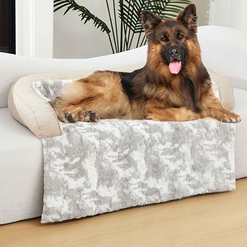 HapyClaw Calming Dog Couch Bed Mat, Waterproof Fluffy Fuzzy Couch Cover for Sofa, Furniture Protector, with Handle, Removable, Washable Cover, for Large Dogs and Cats von HapyClaw
