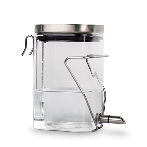 Hamster-Wasserflasche, Kleintier-Glas-Bewässerung, Edelstahl-Düse, tropffreier Trinker-Bewässerung, für Zuckergleiter, Ratten, Vögel und Heuraufe (286 ml) von HardcorePet