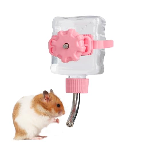 HardcorePet Hamster Water Feeder Bottle, No Drip Small Animals Water Dispenser, Pet Hanging Water Bottle for Guinea Pigs, Rabbit, Chinchillas, Rat (Pink, S) von HardcorePet