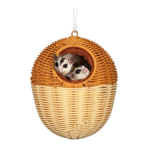 HardcorePet Sugar Glider Hängematte, Eichelförmiges Vogelbett mit stützendem Baumwollnest, universell für alle Jahreszeiten, geeignet für Ratten, Streifenhörnchen, Eichhörnchen und Papageien von HardcorePet