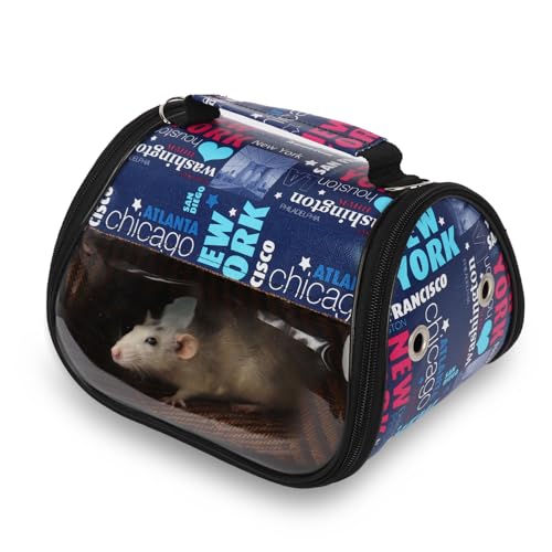 Transparente Tragetasche für kleine Haustiere, verstellbarer Schultergurt, abnehmbares Bambus- und Rattan-Futter, geeignet für belüftete Vogelrucksäcke für Zuckergleiter, Hamster, Ratten und Papageien von HardcorePet