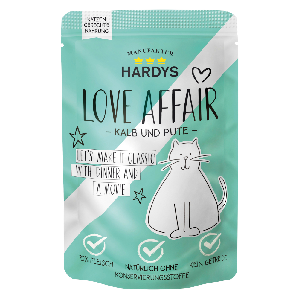 Sparpaket Hardys LOVE AFFAIR 24 x 100 g - Kalb & Pute von Hardys LOVE AFFAIR