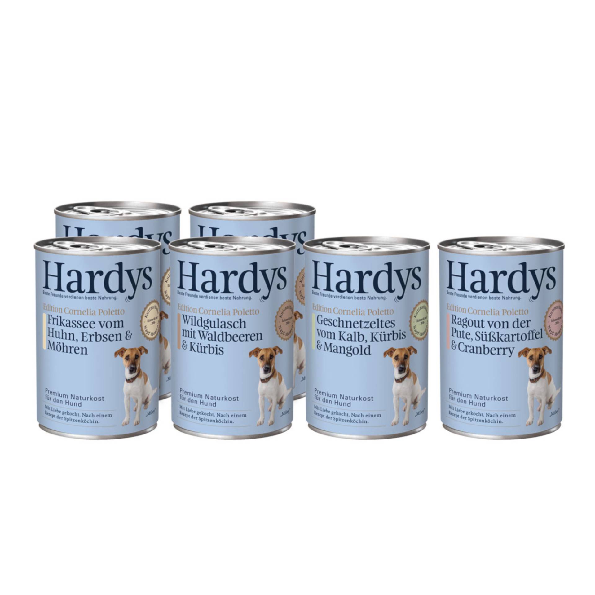 Hardys Edition Cornelia Poletto Mixtray 6 x 400 g - Mix (Wild, Huhn, Kalb, Pute) von Hardys