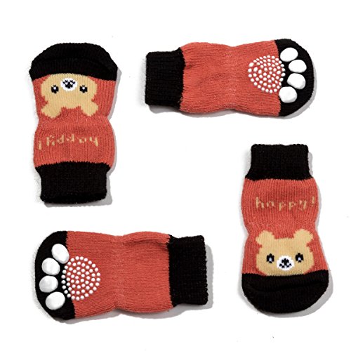 Harfkoko Pet Heroic Anti-Slip Knit Dog Socks&Cat Socks with Rubber Reinforcement, Anti-Slip Knit Dog Paw Protector&Cat Paw Protector for Indoor Wear, Suitable for Small&Medium&Large Dogs&Cats von Harfkoko