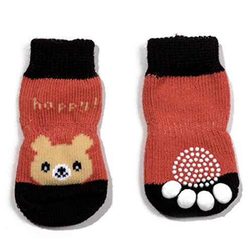 Pet Heroic Indoor Anti-Rutsch Socken für Hunde und Katzen - 6 Größen von S bis 3XL für kleine-riesige Tiere - Pfotenschutz und Traktion Dank Silikon-Gel von Harfkoko