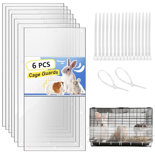 Cage-Guard, 6 Packungen, transparent, Haustierkäfigschutz, kausichere Barriere für Hamster, Kaninchen, Vogelkäfige, DIY anpassbare Kantenabdeckung zum Schutz von Drähten und zur Vermeidung von von Harhana
