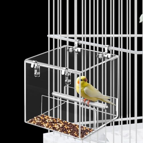 Automatischer Vogelfutterspender für Käfig, kein Durcheinander, automatischer Acryl-Vogelfutterspender, Samenfutterbehälter für Sittiche, kleine Vögel, Kanarienvögel, Papageien, Wellensittiche Automatischer Vogelfutterspender für Käfig, kein Durcheinander, automatischer Acryl-Vogelfutterspender, Samenfutterbehälter für Sittiche, kleine Vögel, Kanarienvögel, Papageien, Wellensittiche von Hariendny