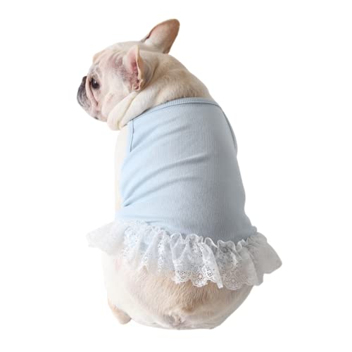 Französische Bulldogge, Weste, Hunde-Baumwollhemd, Weste, leicht, dehnbar, Hunde-T-Shirts, ärmellos, atmungsaktiv, Kleidung (Spitze, XL) von Harikaji