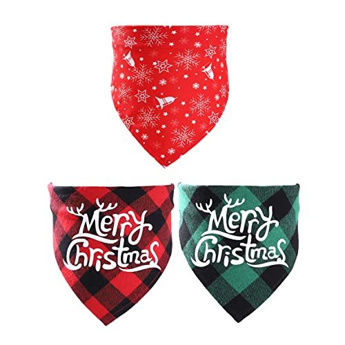 Harikaji 3 x Weihnachts-Hundehalstuch, kariert, klassisch, dreieckig, waschbar, Haustier-Halstuch, Weihnachtsgeschenk, Weihnachtsschal für kleine, mittelgroße und große Hunde Harikaji 3 x Weihnachts-Hundehalstuch, kariert, klassisch, dreieckig, waschbar, Haustier-Halstuch, Weihnachtsgeschenk, Weihnachtsschal für kleine, mittelgroße und große Hunde von Harikaji