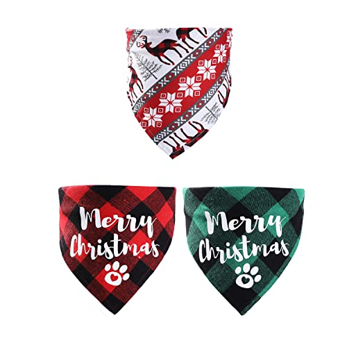 Harikaji 3 x Weihnachts-Hundehalstuch, kariert, klassisch, dreieckig, waschbar, Haustier-Halstuch, Weihnachtsgeschenk, Weihnachtsschal für kleine, mittelgroße und große Hunde Harikaji 3 x Weihnachts-Hundehalstuch, kariert, klassisch, dreieckig, waschbar, Haustier-Halstuch, Weihnachtsgeschenk, Weihnachtsschal für kleine, mittelgroße und große Hunde von Harikaji