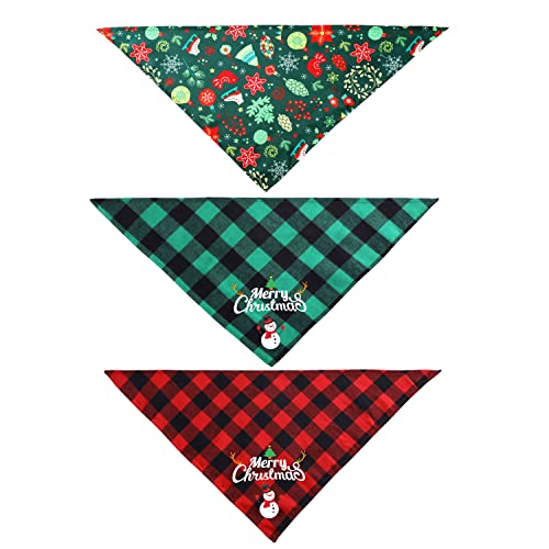 Harikaji 3 x Weihnachts-Hundehalstuch, kariert, klassisch, dreieckig, waschbar, Haustier-Halstuch, Weihnachtsgeschenk, Weihnachtsschal für kleine, mittelgroße und große Hunde Harikaji 3 x Weihnachts-Hundehalstuch, kariert, klassisch, dreieckig, waschbar, Haustier-Halstuch, Weihnachtsgeschenk, Weihnachtsschal für kleine, mittelgroße und große Hunde von Harikaji