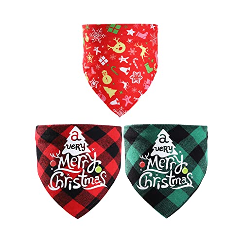 Harikaji 3 x Weihnachts-Hundehalstuch, kariert, klassisch, dreieckig, waschbar, Haustier-Halstuch, Weihnachtsgeschenk, Weihnachtsschal für kleine, mittelgroße und große Hunde Harikaji 3 x Weihnachts-Hundehalstuch, kariert, klassisch, dreieckig, waschbar, Haustier-Halstuch, Weihnachtsgeschenk, Weihnachtsschal für kleine, mittelgroße und große Hunde von Harikaji