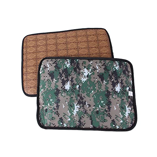 Harikaji Doppelseitige selbstkühlende Matte für den Sommer, wiederverwendbare Haustierdecke, Schlafkissen, waschbar, faltbar, Bambusfaser, Bettmatten für Katzen, Welpen, Hunde (Camouflage, L) von Harikaji