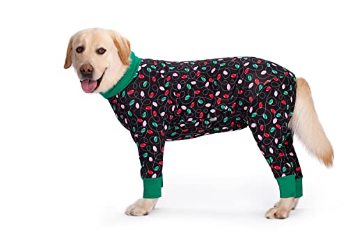 Harikaji Einteiler für Hunde, vollständige Abdeckung, Anti-Leck-Pyjama, vierbeinig, weiche Gelenkschutzkleidung für mittelgroße und große Hunde (Schwarz, 36) von Harikaji