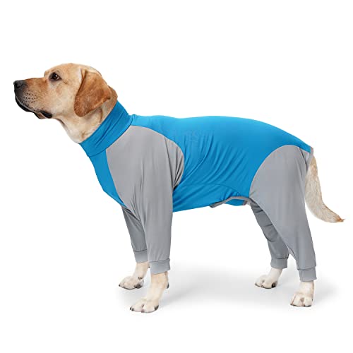 Harikaji Genesungsanzug für Hunde, Haustieranzug nach Operationen, Bauchwundschutz, medizinische OP-Kleidung, verhindert Haarausfall, Overall für mittelgroße und große Hunde (Blau, Größe S) von Harikaji