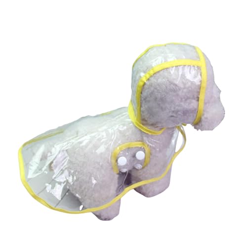 Harikaji Haustier-Regenmantel, für kleine Hunde, wasserdicht, Regenmantel, transparent, für kleine Hunde, Katzen (Größe M, Gelb) von Harikaji