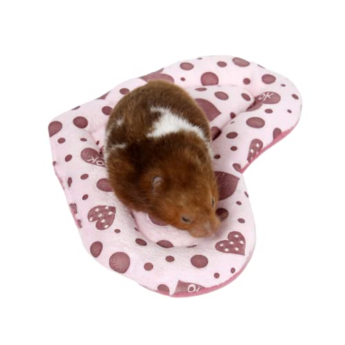 Harikaji Haustierbett-Matten, süßes Haustierbett, Hamster, Meerschweinchen, warme Matte, kratzfest, herzförmig, Bett für kleine Haustiere (Rosa) von Harikaji