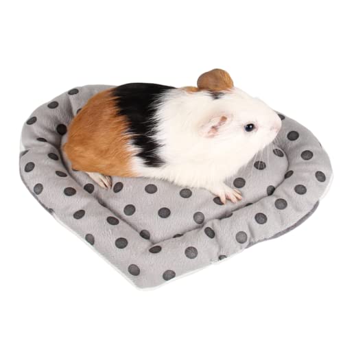 Harikaji Haustierbett-Matten, süßes Haustierbett, Hamster, Meerschweinchen, warme Matte, kratzfest, herzförmig, Bett für kleine Haustiere (grau) von Harikaji