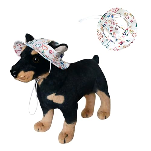 Harikaji Haustierhut, Sommerhut für Katzen, modischer Hund, Leinen, Prinzessinnenhut, verstellbarer Kinnriemen, Sonnenschutz, Visier für Welpen, Hunde (Glückskaninchen, Größe M) von Harikaji
